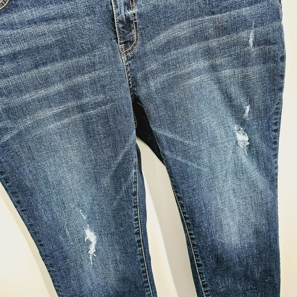 KanCan Lexington Double Fray Cross Cuff Ankle Skinny Jean 3XL Mid Rise Dark Wash - Picture 6 of 12
